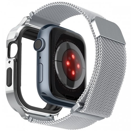 Spigen Metal Fit PRO Apple Watch 8|SE|7 |6|5|4 (44|45mm) srebrny|silver ACS04584 image 4