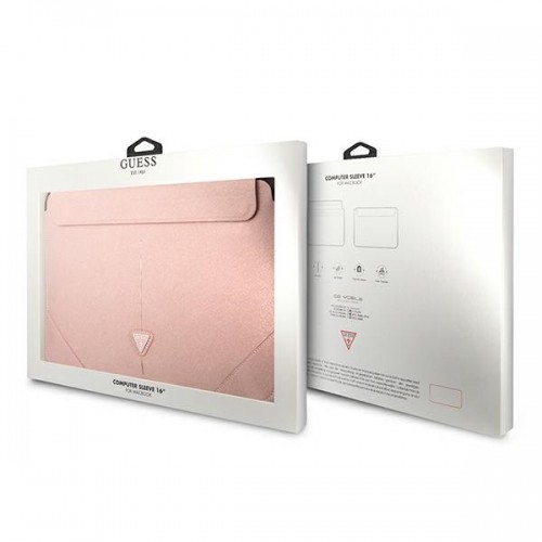 OEM Original GUESS Laptop Sleeve Saffiano Triangle Logo GUCS16PSATLP 16 inches pink image 4