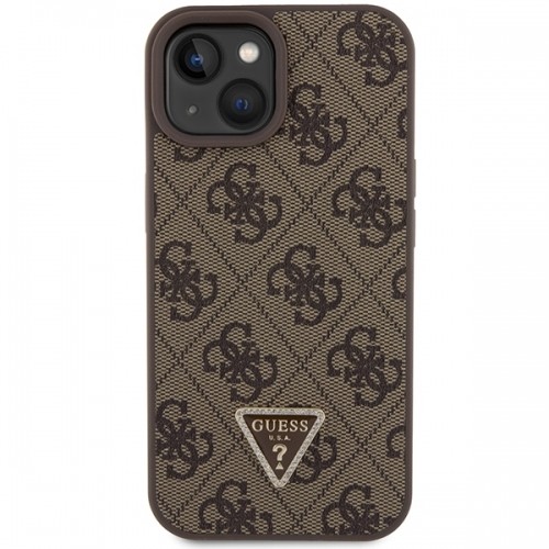 Guess GUHCP15SP4TDSCPW iPhone 15 6.1" brązowy|brown hardcase Crossbody 4G Metal Logo image 4