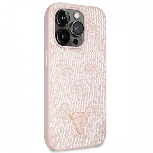 Guess GUHCP14LP4TDSCPP iPhone 14 Pro 6.1" różowy|pink hardcase Crossbody 4G Metal Logo image 4