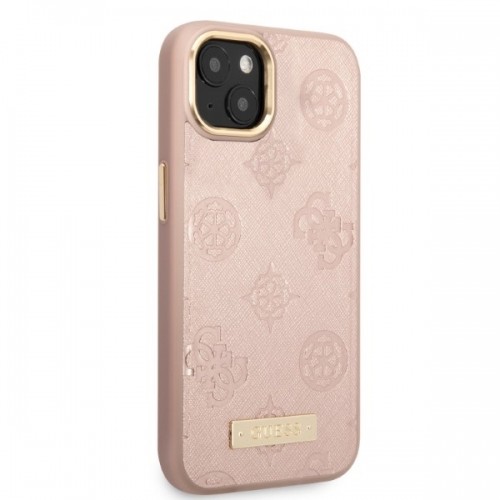 Guess GUHMP13MSAPSTP iPhone 13 6,1" różowy|pink hardcase Peony Logo Plate MagSafe image 4