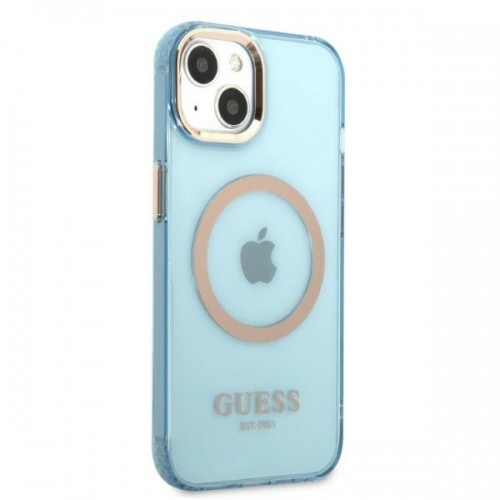 Guess GUHMP13MHTCMB iPhone 13 6,1" niebieski|blue hard case Gold Outline Translucent MagSafe image 4