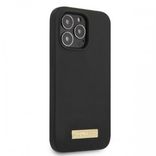 Guess GUHMP13LSPLK iPhone 13 Pro | 13 6,1" czarny|black hard case Silicone Logo Plate MagSafe image 4