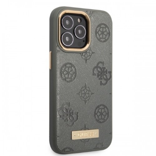 Guess GUHMP13LSAPSTG iPhone 13 Pro | 13 6,1" szary|grey hardcase Peony Logo Plate MagSafe image 4