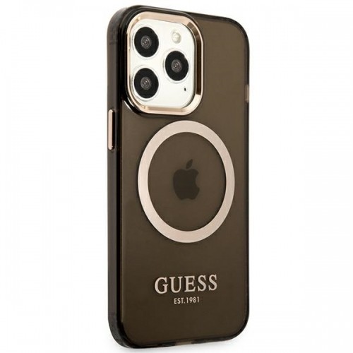 Guess GUHMP13LHTCMK iPhone 13 Pro | 13 6,1" czarny|black hard case Gold Outline Translucent MagSafe image 4