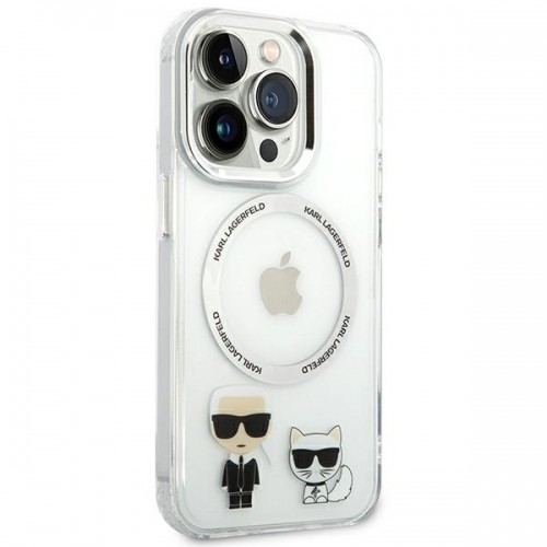 Karl Lagerfeld MagSafe Compatible Case Karl and Choupette for iPhone 14 Pro Max Transparent image 4