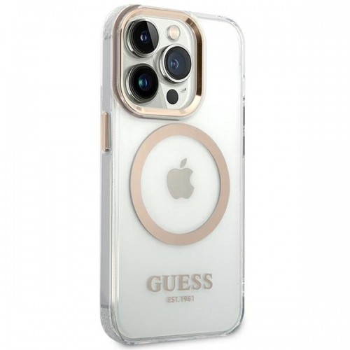Guess Transparent MagSafe Compatible Case for iPhone 14 Pro Gold image 4