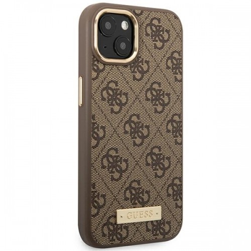 Guess PU 4G MagSafe Compatible Case for iPhone 14 Brown image 4