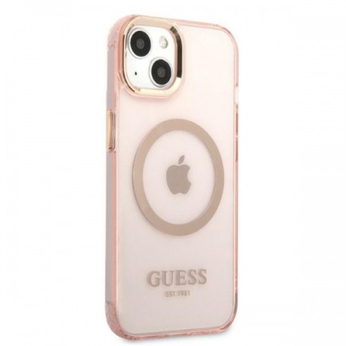 Guess Translucent MagSafe Compatible Case for iPhone 13 Pink image 4