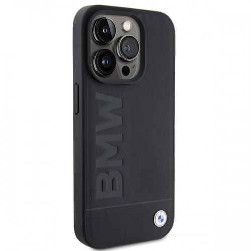 BMW BMHMP15XSLLBK iPhone 15 Pro Max 6.7" czarny|black MagSafe Leather Hot Stamp image 4
