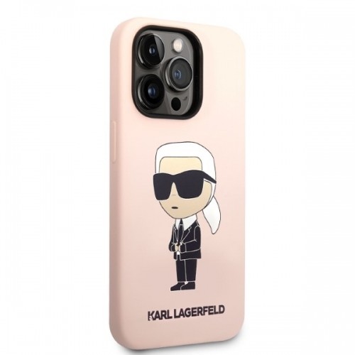 Karl Lagerfeld KLHMP14XSNIKBCP iPhone 14 Pro Max 6,7" hardcase różowy|pink Silicone Ikonik Magsafe image 4