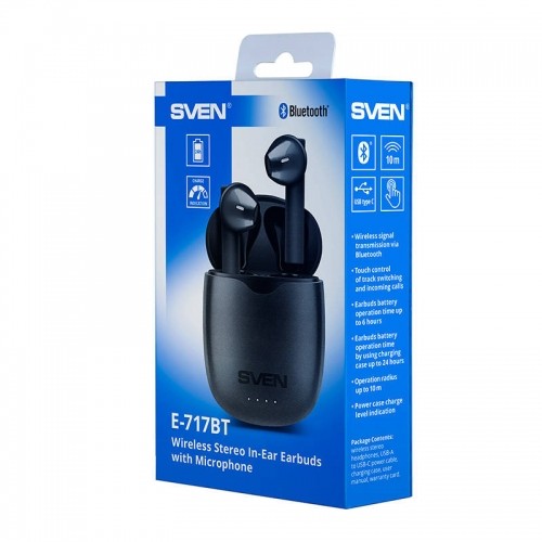Wireless Earbuds with microphone SVEN E-717BT (black image 4