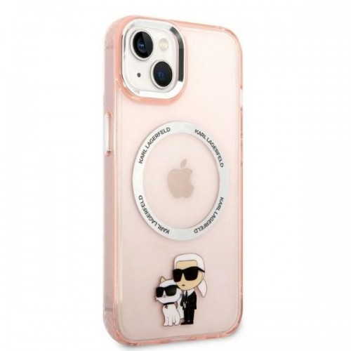 Karl Lagerfeld MagSafe Compatible Case IML Karl and Choupette NFT for iPhone 14 Pink image 4