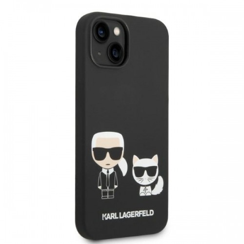 Karl Lagerfeld MagSafe Compatible Case Liquid Silicone Karl and Choupette for iPhone 14 Black image 4
