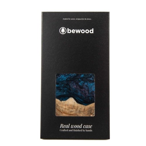 Apple Wood and Resin Case for iPhone 14 MagSafe Bewood Unique Neptune - Navy and Black image 4