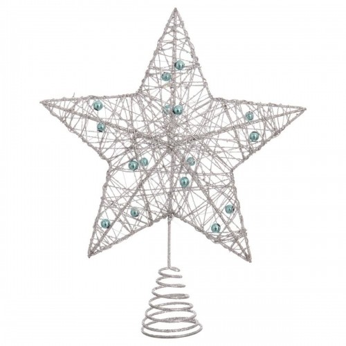 Bigbuy Christmas Ziemassvētku zvaigzne Sudrabains Sudrabs Metāls Koks 20 x 5 x 25 cm image 4