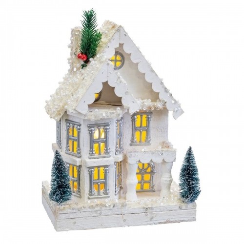 Bigbuy Christmas Новогоднее украшение Белый Деревянный дом 23 x 14 x 32 cm image 4