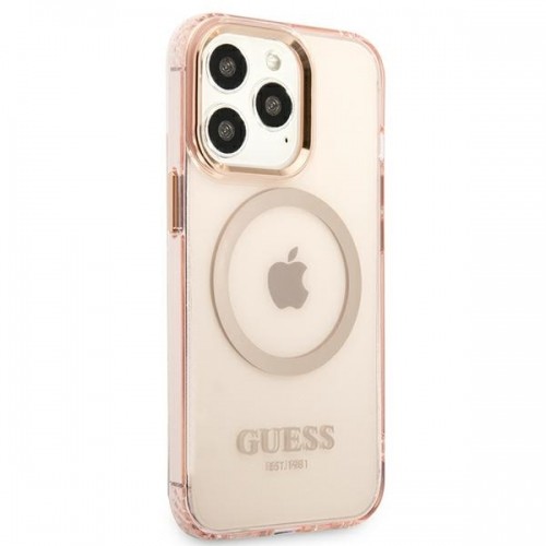 Guess Translucent MagSafe Compatible Case for iPhone 13 Pro Max Pink image 4