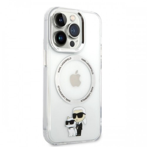 Karl Lagerfeld MagSafe Compatible Case IML Karl and Choupette NFT for iPhone 14 Pro Max Transparent image 4