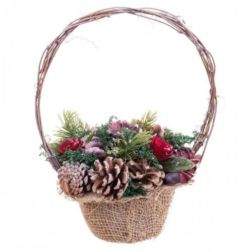 Christmas bauble Red Multicolour Rattan Plastic Foam Pineapples Basket 21 x 21 x 30 cm image 4