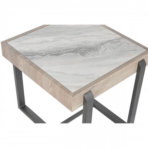 Side table Home ESPRIT White Grey Natural Metal 50 x 50 x 50 cm image 4