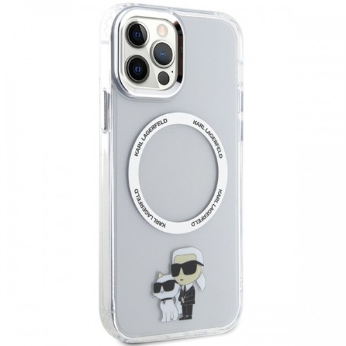 Original Pouch KARL LAGERFELD hardcase Iconic Karl&Choupette Magsafe KLHMP12MHNKCIT for Iphone 12|12 Pro Transparent image 4