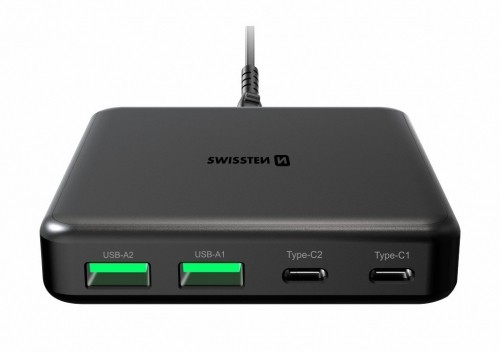 Swissten Desktop GaN Charger Адаптер 2x USB-C /  2x USB / 65W image 4