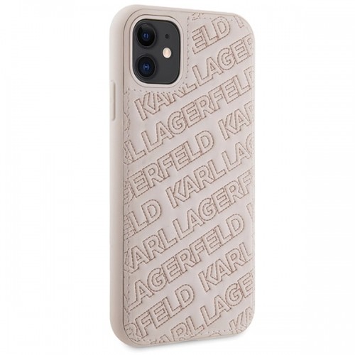 Karl Lagerfeld KLHCN61PQKPMP iPhone 11 | Xr 6.1" różowy|pink hardcase Quilted K Pattern image 4