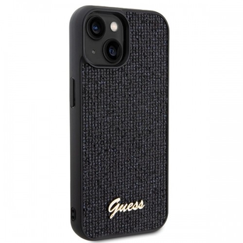 Guess GUHCP14SPMSDGSK iPhone 14 | 15 | 13 6.1" czarny|black hardcase Disco Metal Script image 4