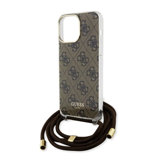 Guess IML 4G Printed Crossbody Case for iPhone 15 Pro Brown image 4