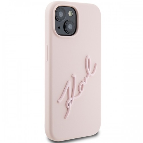 Karl Lagerfeld KLHCP15SSKSBMCP iPhone 15 6.1" różowy|pink hardcase Silicone Karl Script image 4