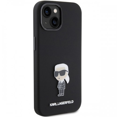 Karl Lagerfeld KLHCP15MSMHKNPK iPhone 15 Plus 6.7" czarny|black Silicone Ikonik Metal Pin image 4