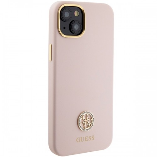 Guess GUHCP15M4DGPP iPhone 15 Plus 6.7" jasnoróżowy|pink hardcase Silicone Logo Strass 4G image 4