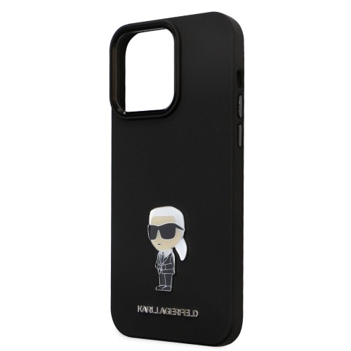 Karl Lagerfeld Liquid Silicone Metal Ikonik Case for iPhone 15 Pro Max Black image 4