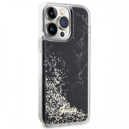Guess GUHCP14XLCSGSGK iPhone 14 Pro Max 6.7" black|black hardcase Liquid Glitter Marble image 4