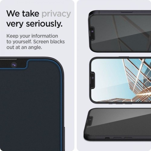 Apple TEMPERED GLASS Spigen GLAS.TR &quot;EZ FIT&quot; 2-PACK IPHONE 13 | 13 PRO PRIVACY image 4