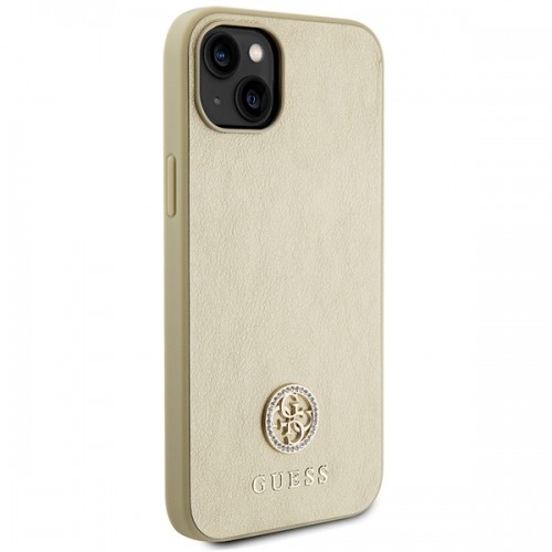 Guess GUHCP15SPS4DGPD iPhone 15 6.1" złoty|gold hardcase Leather 4G Metal Logo Strass image 4