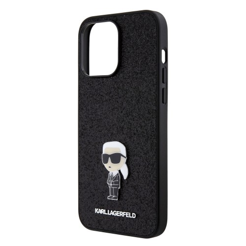 Karl Lagerfeld Fixed Glitter Metal Ikonik Case for iPhone 15 Pro Max Black image 4