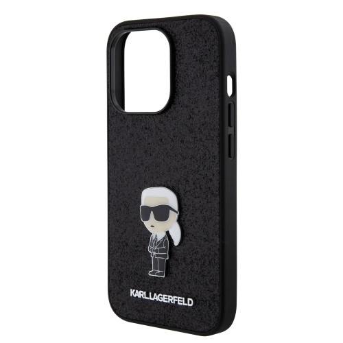 Karl Lagerfeld Fixed Glitter Metal Ikonik Case for iPhone 15 Pro Black image 4