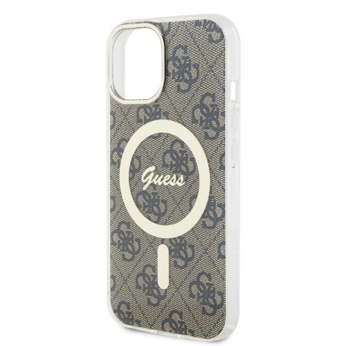 Guess IML 4G MagSafe Case for iPhone 15 Brown image 4