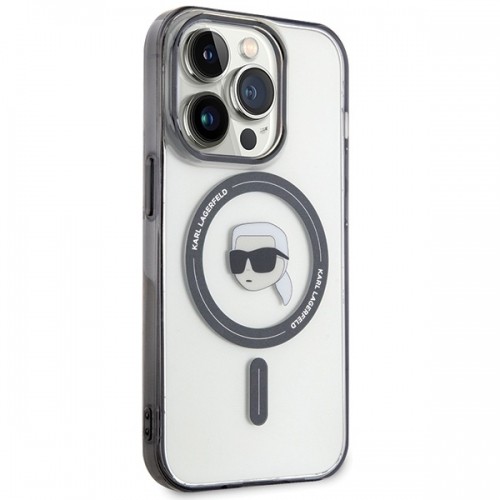 Karl Lagerfeld KLHMP15XHKHNOTK iPhone 15 Pro Max 6.7" transparent hardcase IML Karl`s Head MagSafe image 4