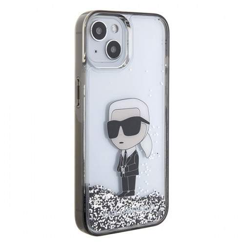 Karl Lagerfeld KLHCP15SLKKNSK iPhone 15 6.1" transparent hardcase Liquid Glitter Ikonik image 4