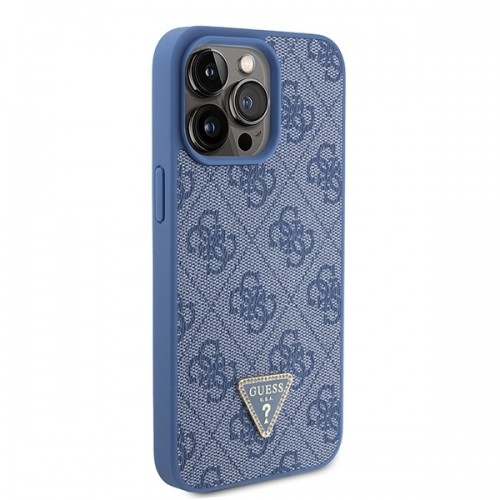 Guess GUHCP15XP4TDPB iPhone 15 Pro Max 6.7" niebieski|blue hardcase Leather 4G Triangle Strass image 4