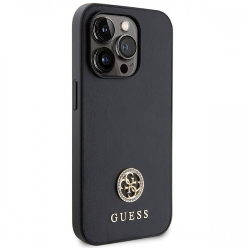 Guess GUHCP15LPS4DGPK iPhone 15 Pro 6.1" czarny|black hardcase Strass Metal Logo image 4