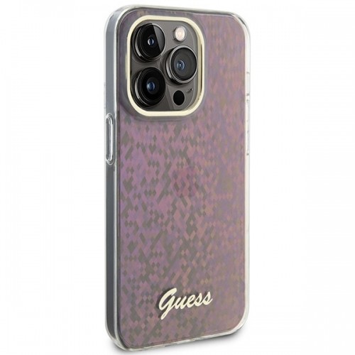Guess GUHCP15LHDECMP iPhone 15 Pro 6.1" różowy|pink hardcase IML Faceted Mirror Disco Iridescent image 4