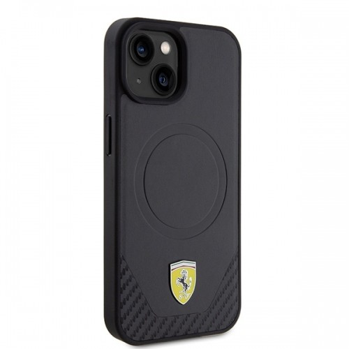 Ferrari FEHMP15SPTEK iPhone 15 6.1" czarny|black hardcase Carbon Metal Logo MagSafe image 4