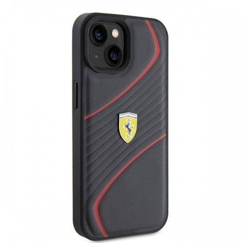 Ferrari FEHCP15SPTWK iPhone 15 6.1" czarny|black hardcase Twist Metal Logo image 4