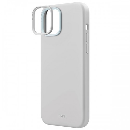 UNIQ etui Lino Hue iPhone 15 6.1" Magclick Charging jasnoszary|chalk grey image 4