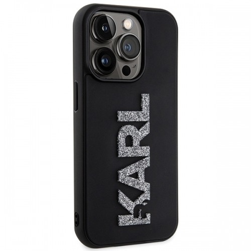 Karl Lagerfeld KLHCP15X3DMBKCK iPhone 15 Pro Max 6.7" czarny|black hardcase 3D Rubber Glitter Logo image 4