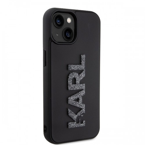 Karl Lagerfeld KLHCP15S3DMBKCK iPhone 15 6.1" czarny|black hardcase 3D Rubber Glitter Logo image 4